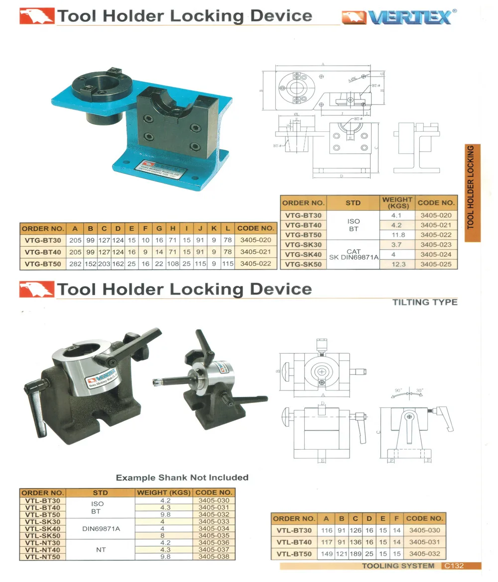 VERTEX Tool Holder Locking Device VTL-BT40