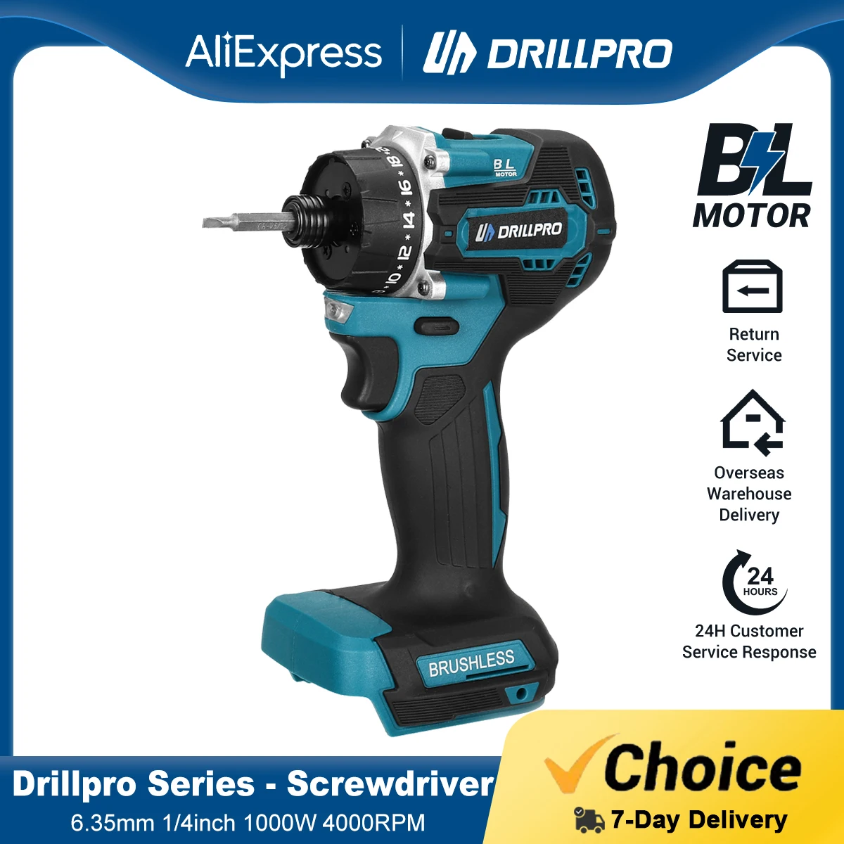 Drillpro-Tournevis électrique sans fil, outil électrique sans balais, perceuse électrique 280N.m, batterie Makita 18V, couple 20 + 1, 1,4\