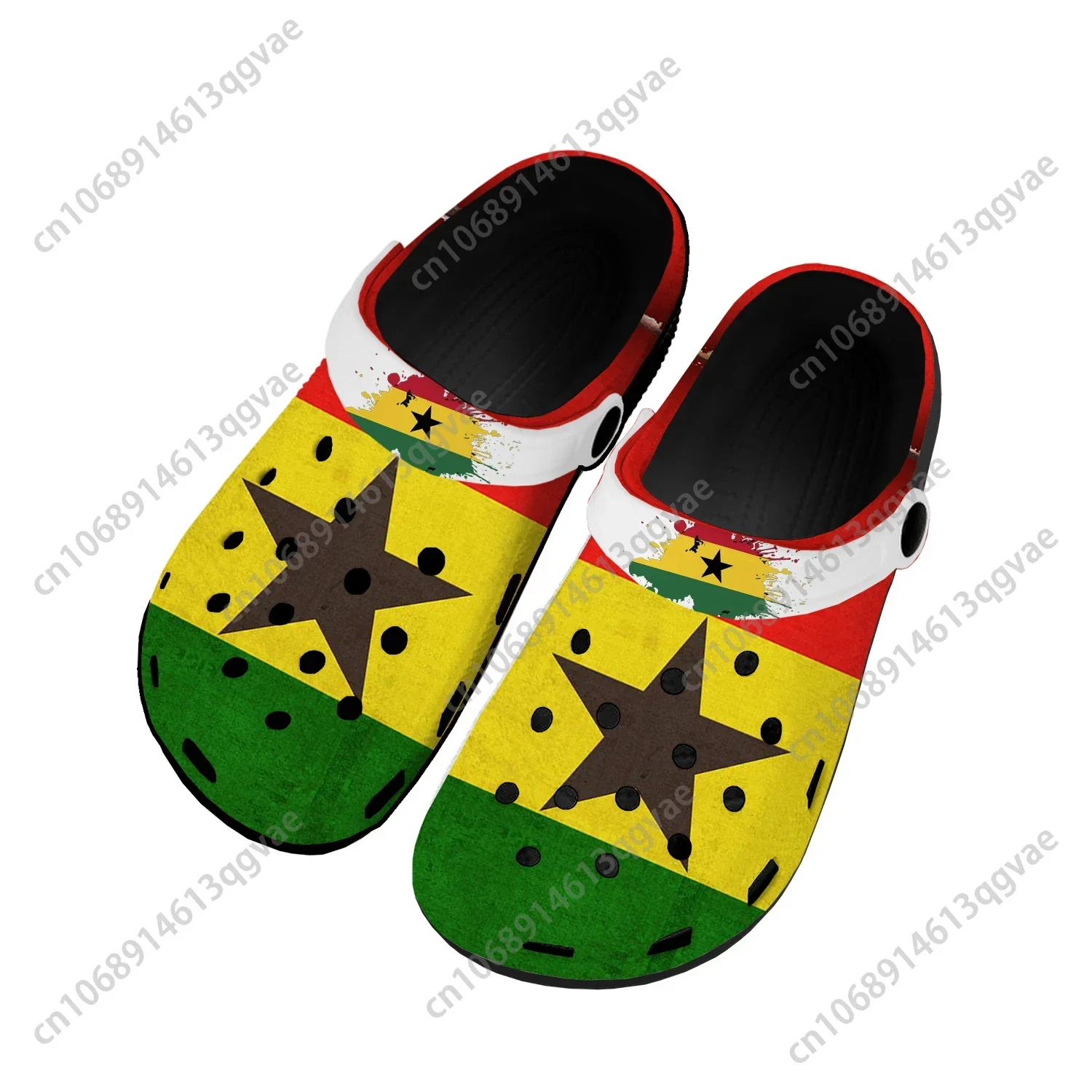 

Ghanaian Flag Home Clogs Custom Water Shoes Mens Womens Teenager Ghana Shoe Garden Clog Breathable Beach Hole Slippers