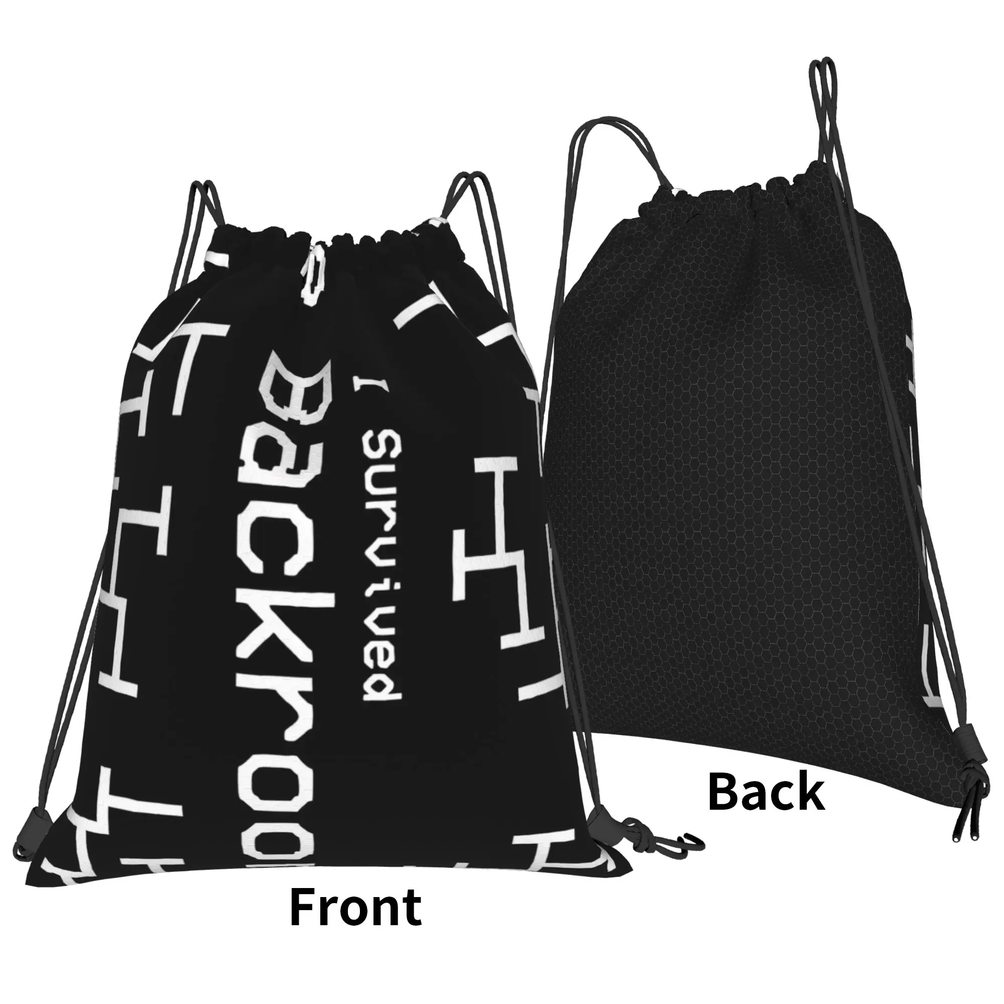I Survived Original High Resolution Backrooms entity Portable Drawstring Bags Riding Gym creepy aesthetic Storage Backpacks