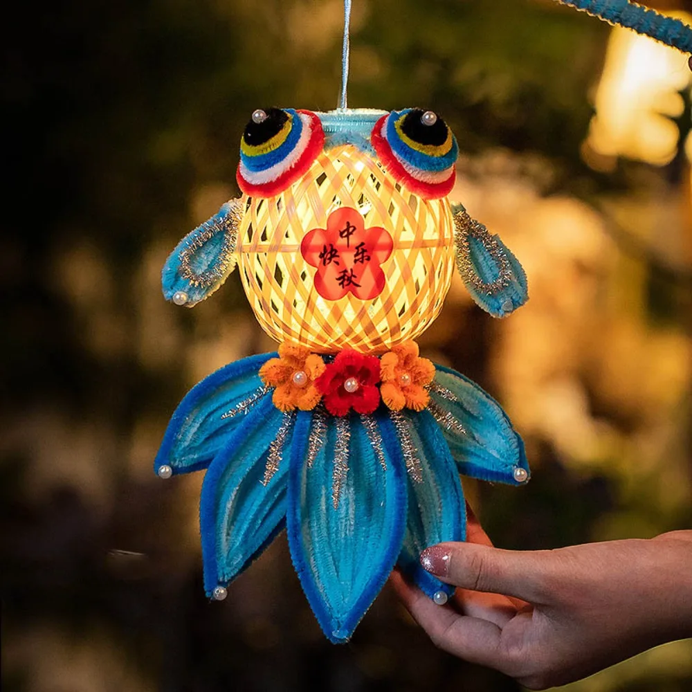 Luminous Carp Lantern Hand Made DIY Material Bag Twist Stick Goldfish Lantern Blessing Traditional