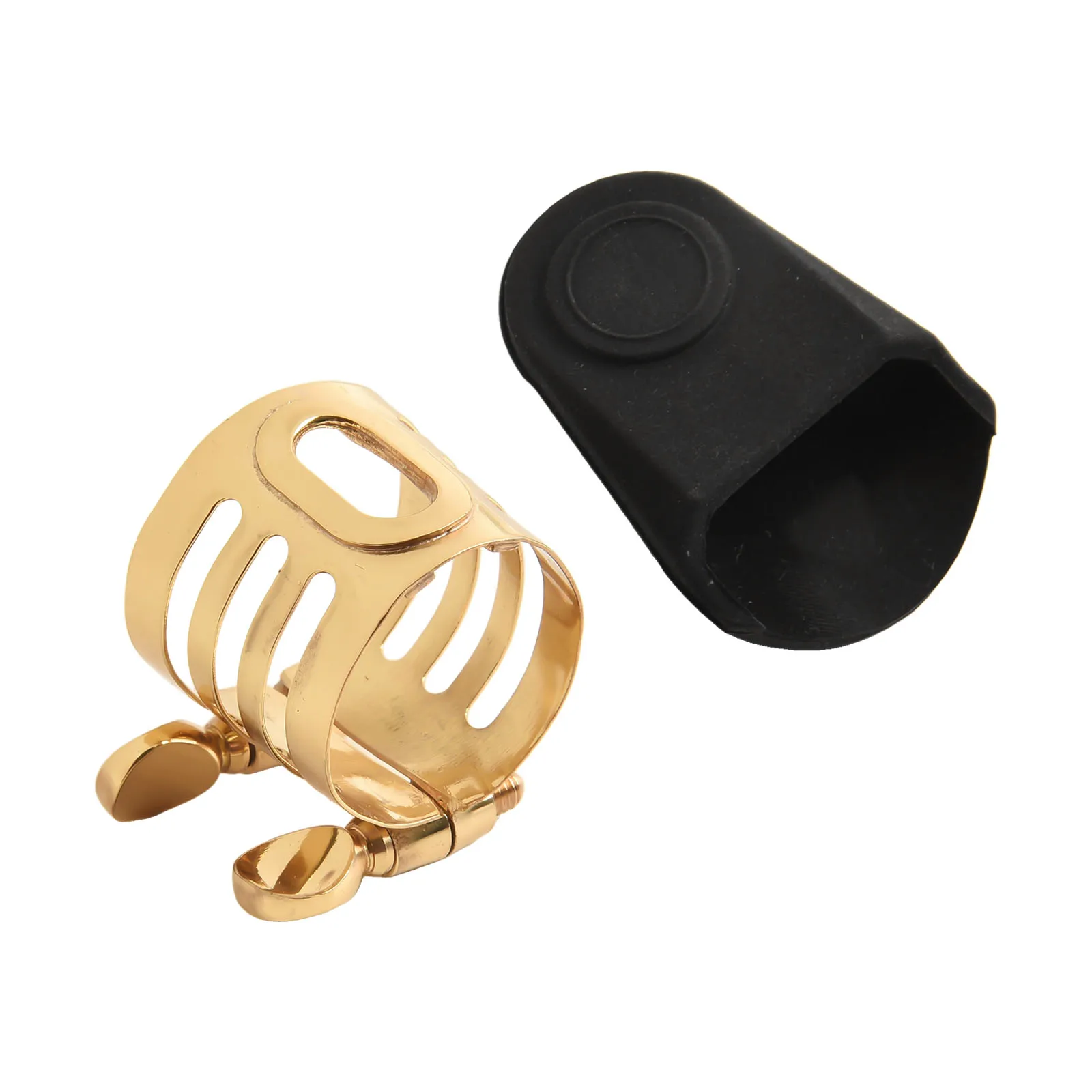 Saxophone Ligature with Protective Rubber Cover for Enhanced Reed Stability on Soprano Alto Tenor Sax and Clarinet