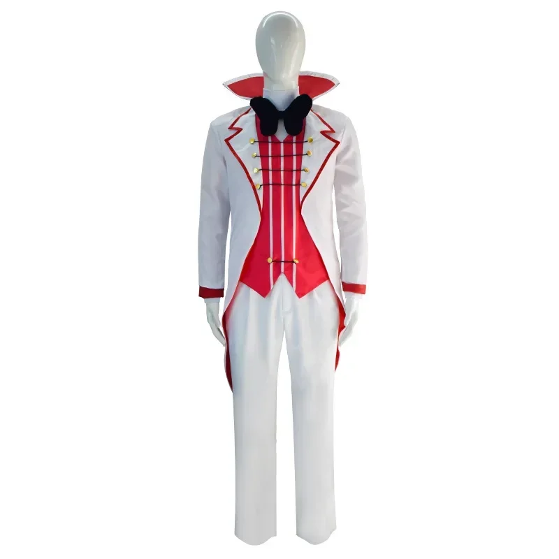 Anime Lucifer Cosplay Hazbin Cos Hotel Costume Hat Lucifer•Morningstar Red White Uniform Set Neutral Halloween Carnival Disguise