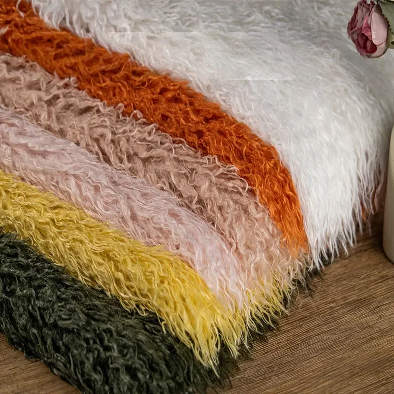 6Cm Long Hair Plush Imitation Sheep Wool Fur Fabric Curly Lamb Wool Cashmere Fleece Fabric Diy Clothing Doll Coat Mats Winter
