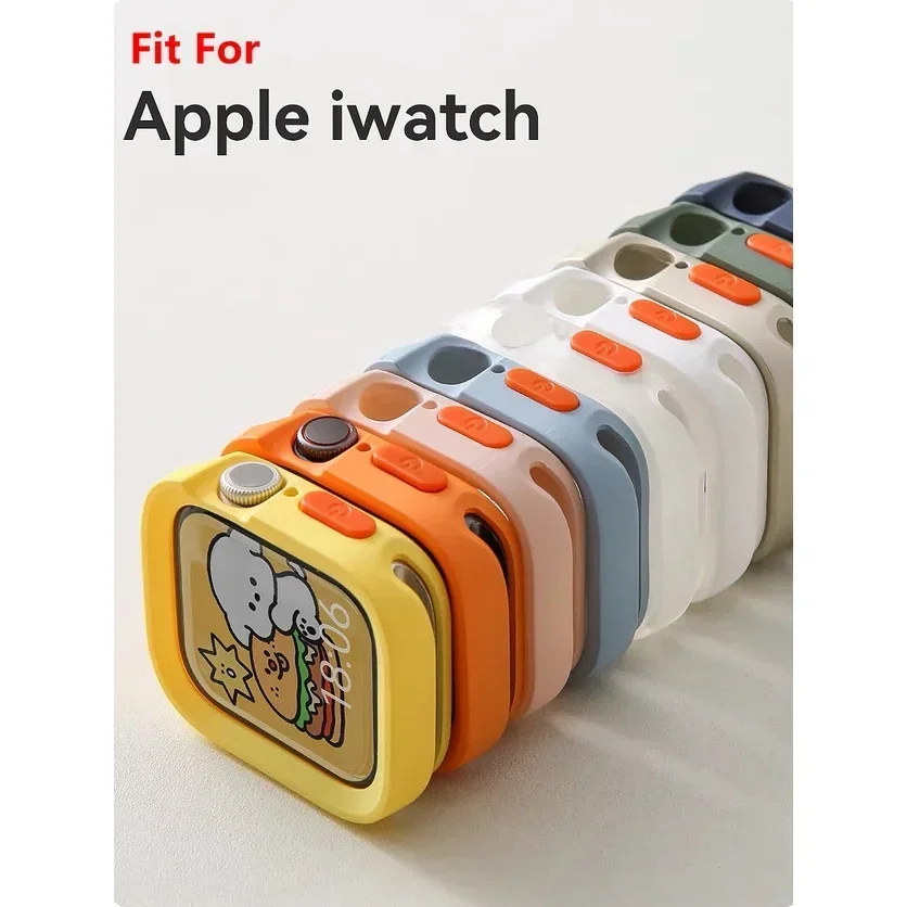 Silicone Sport Bumper Soft Case For Apple Watch 10 9 8 7 6 SE 5 Anti-drop Matte Cover For iwatch 46mm 49mm 41mm 40mm 44mm 45mm image 3