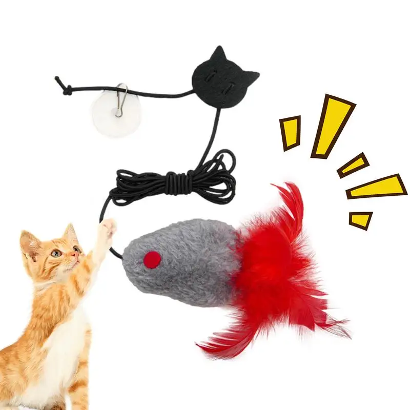 Cat Wand Toy Interactive Pet Toy Stick with Feather Elastic Pet Cat Teaser Toy Self Service Colorful Kitten Pet training Toys