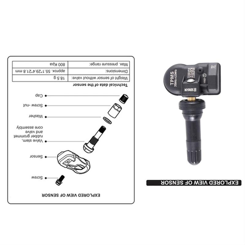 4Pcs Programmable TPMS Tire Pressure Sensor 315MHZ+433Mhz Only For Autel TS408 TS508 ITS600 2 In 1 MX Sensor Monitor