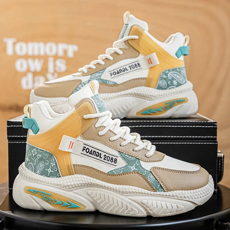 

Men's Winter and Autumn High-top Casual Shoes, Thick-soled Height-increasing Casual Sports Sneakers