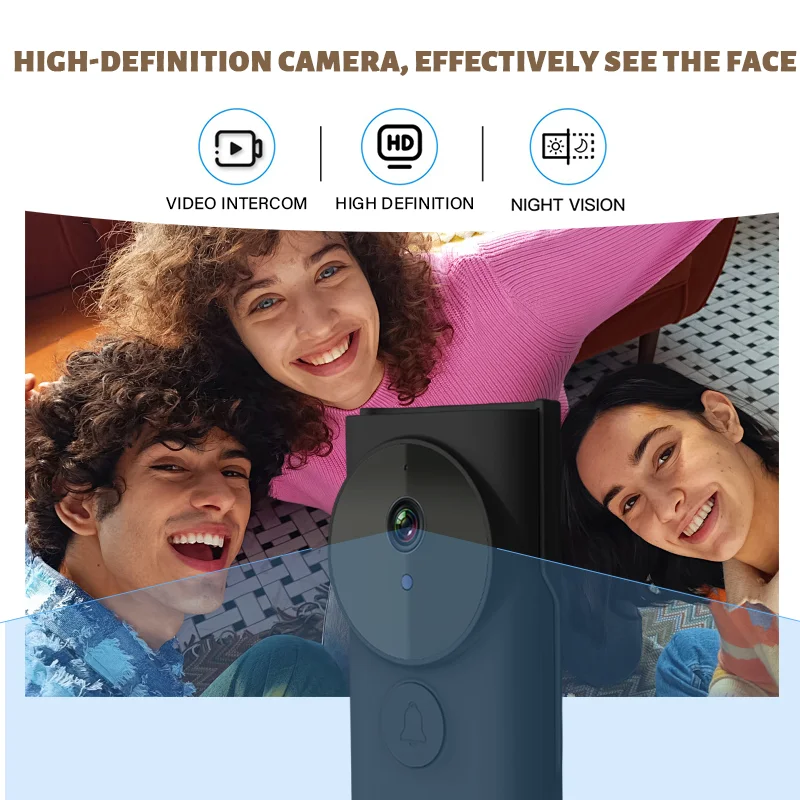 4.3Inch IPS Screen Wire-Free  Intercom Visual Doorbell Smart Video Door Phone Peephole Viewer Door Camera