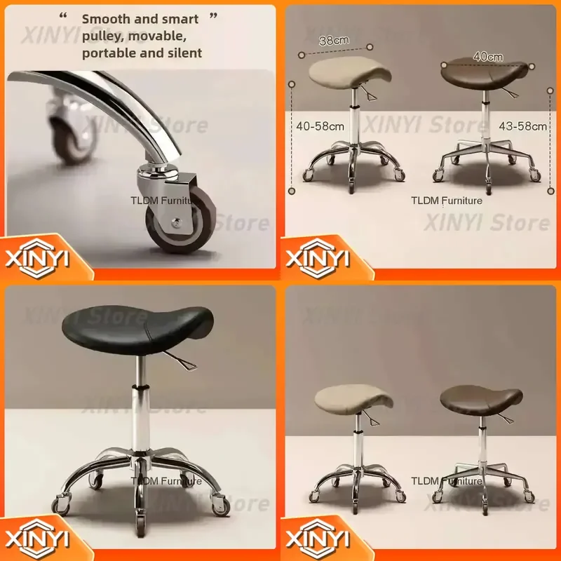 Height Adjustable Hairdresser Stool for Modern Salons Spinning Hair Cutting Stool for Estheticians Nail Salon and Barber