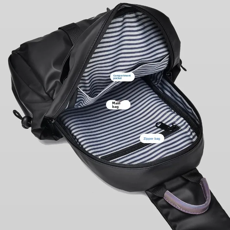 กระเป๋าคาดหน้าอกกันน้ําผู้ชาย Oxford Casual แฟชั่นกระเป๋าสะพายข้างแนวทแยงสีเรียบง่าย