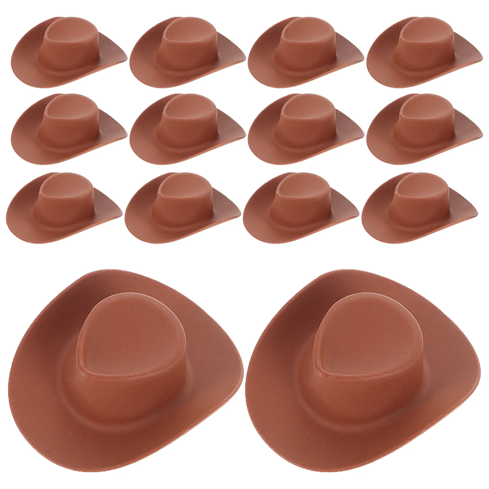 

20Pcs Miniature Cowboy Hat Plastic Small Size Creative Decorations for Crafts Small Hats for Accessories Hats