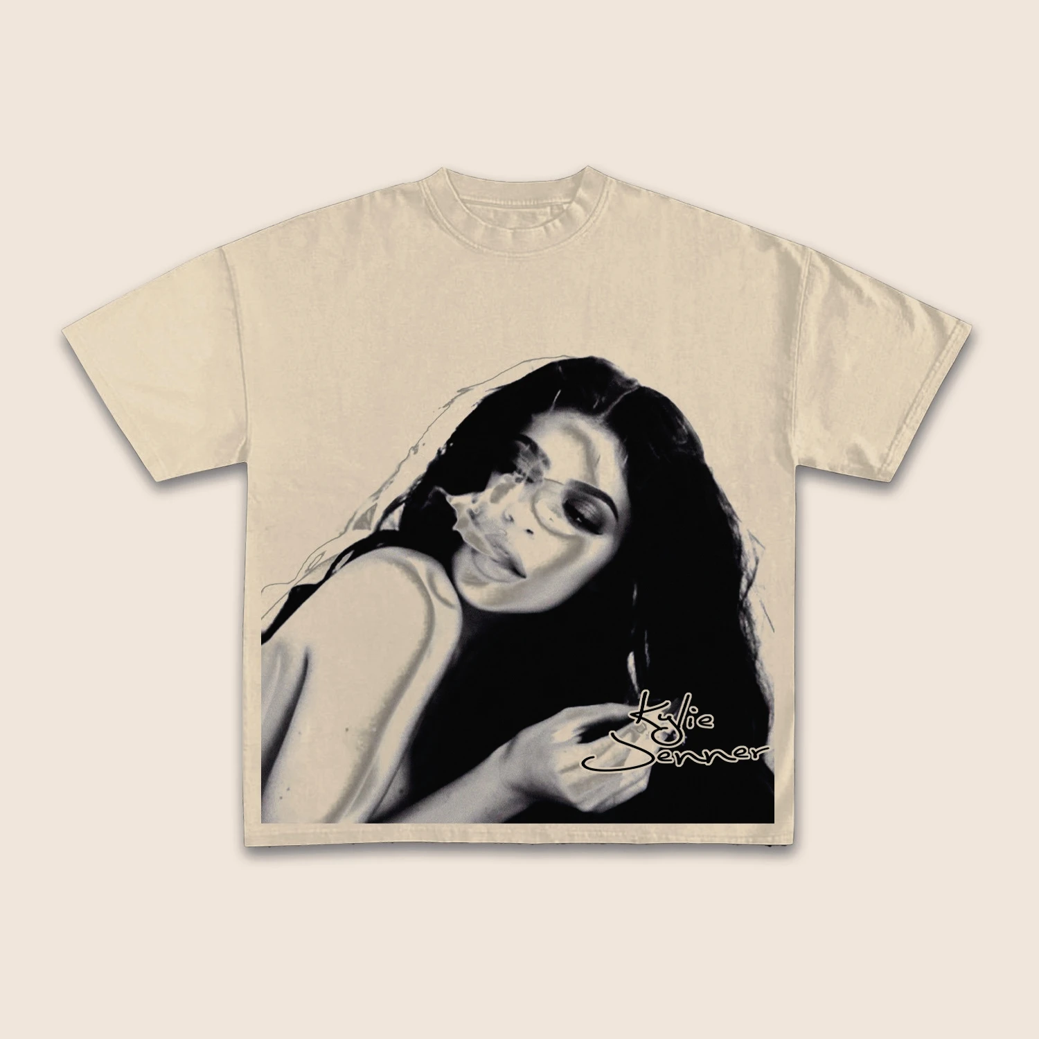 Kylie jenner retrato gráfico retro impressão camiseta das mulheres dos homens y2k manga curta vintage streetwear feminino verão casual camisetas