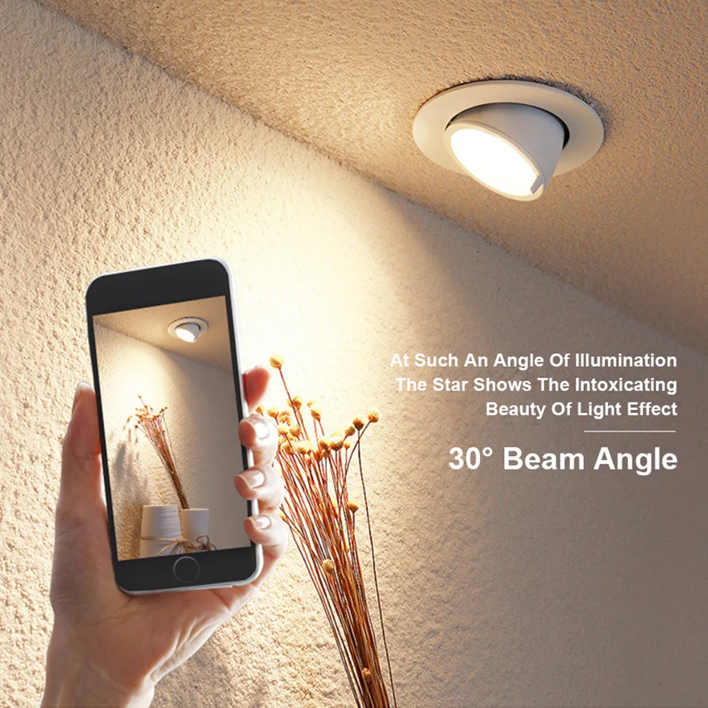 Dimmable LED Downlight Elephant Trunk Light Spotlight Embedded Clothing Store 360 Degree Rotation Adjustment Light 10W20W30W40W