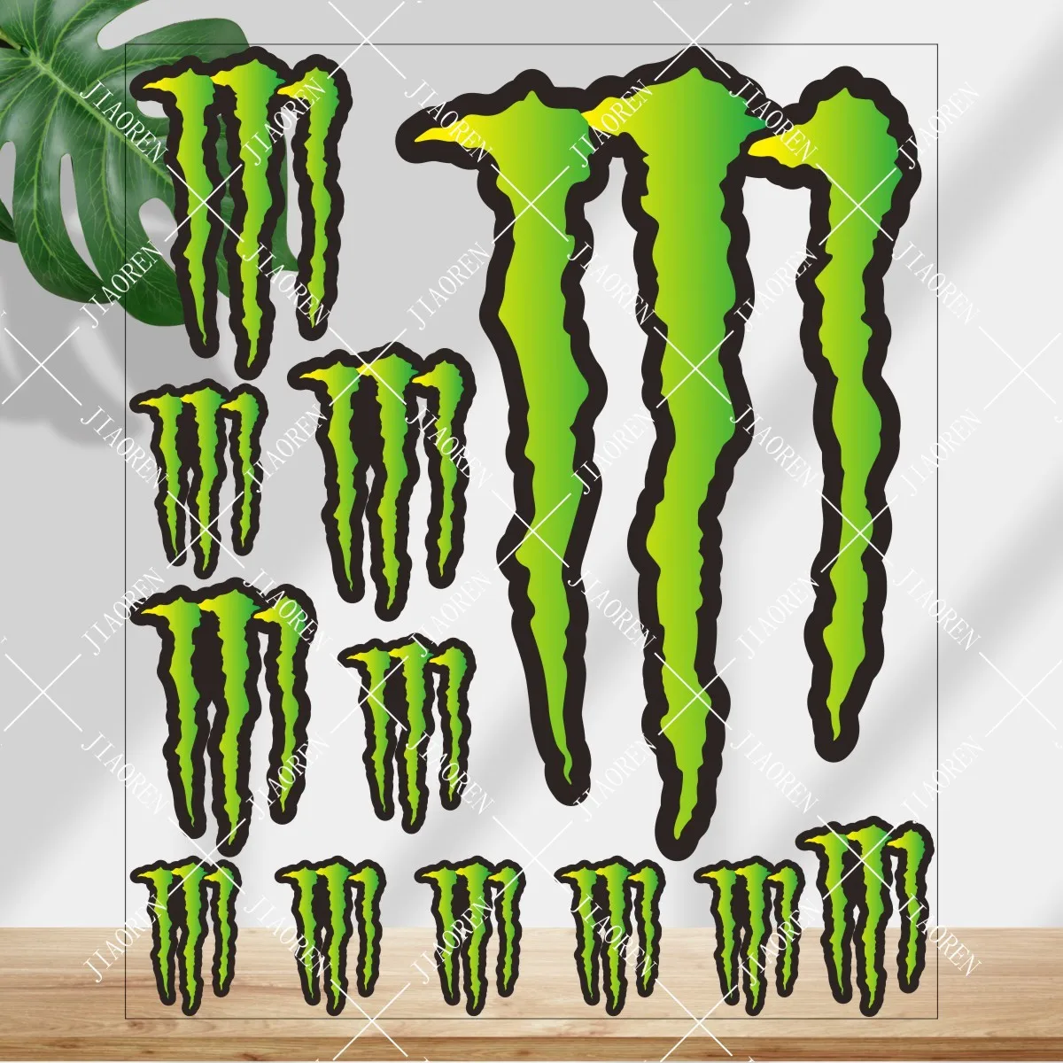 

Хэллоуин Монстр Энергетическая наклейка Зеленый логотип Мотоциклетный бак Шлем Автомобильный светоотражающий набор наклеек # 2