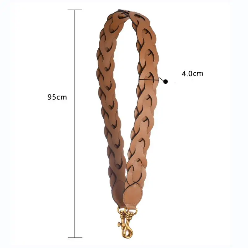 Top Grade Genuine Calfskin Bag Strap For Luxury Lady Handbag Women Bag Carrying Belt Twisted 95cm Length