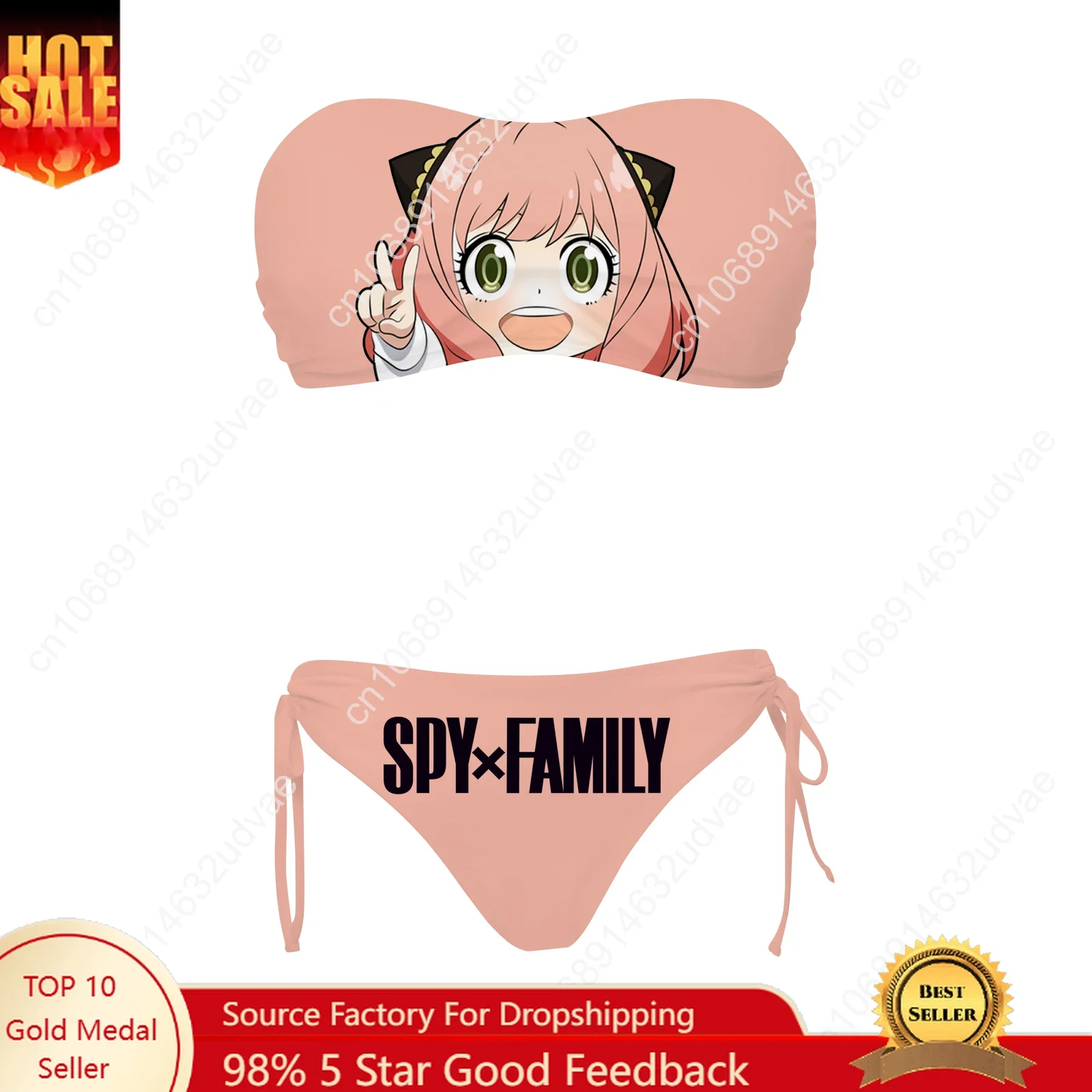 ملابس سباحة نسائية من SPY×FAMILY، طقم من قطعتين برباط، بدلات استحمام مخصصة، ملابس سباحة للحفلات في المسبح، بيكيني قابل للتخصيص، ملابس شاطئ