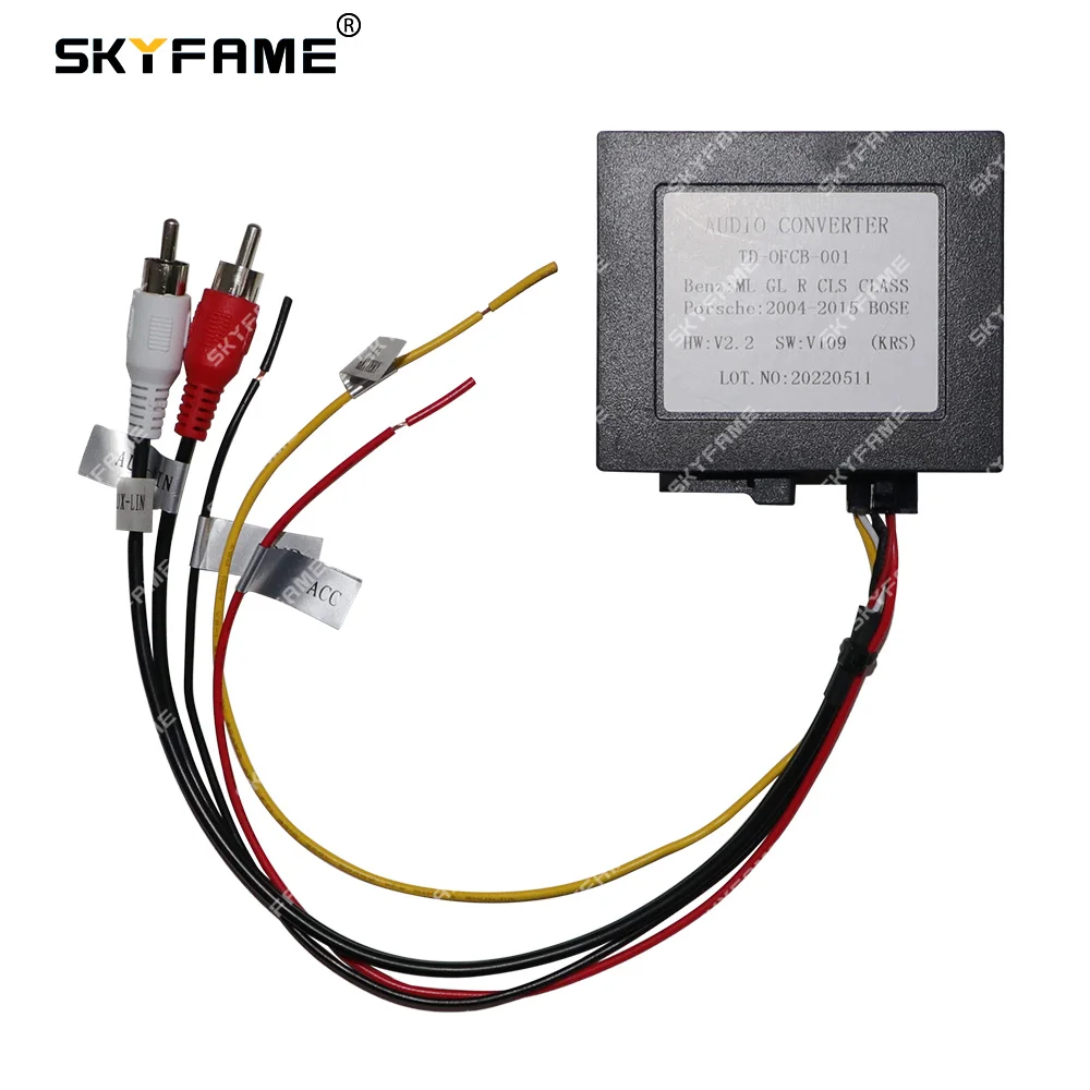 

SKYFAME Car Most Aux Optical Fiber Decoder Amplifier Adapter Box For Benz ML GL R CLS Class Porsche Cayenne Carman Bose