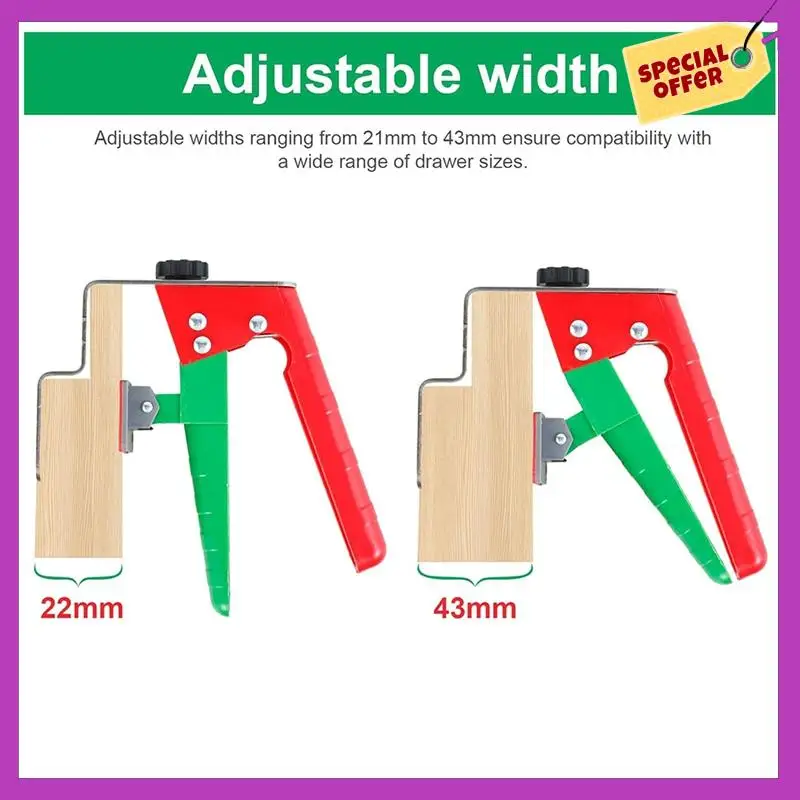 HFIL-Adjustable Drawer Fixing Clamp, For Easy And Fast Drawer Front Panel Installation, Drawer Jig Woodworking Tools