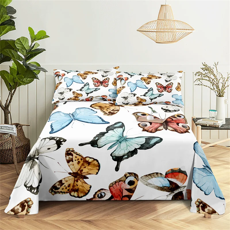 

Butterfly Sheet Set 0.9/1.2/1.5/1.8/2.0m Cartoon Animal Bedding Set Bed Sheets and Pillowcases Bedding Flat Sheet Bed Sheet Set