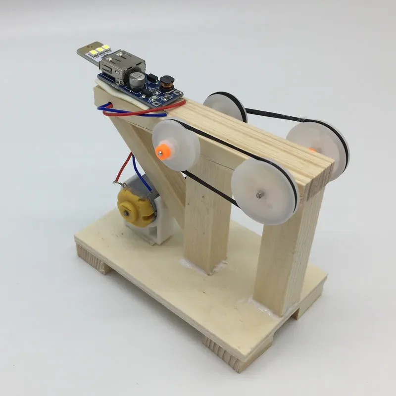 Handgenerator-Modellbausätze, Spielzeug, DIY, Holz, manuell, Dynamo, wissenschaftliches Experiment, Montagemodelle, Spielzeug für Kinder, kreativ, pädagogisch