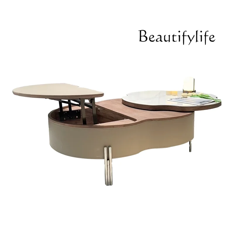 

2024 new lifting slate creative coffee table living room home light luxury high-end small apartment