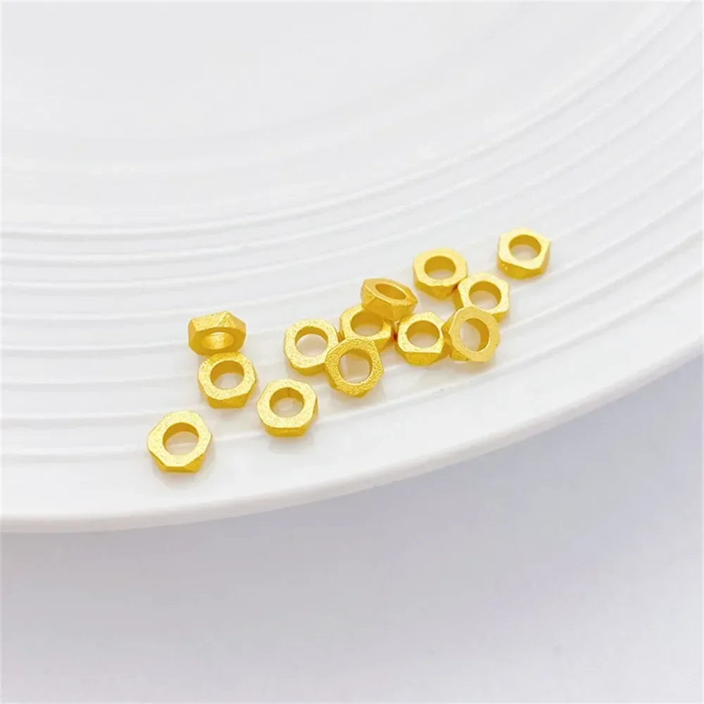 Zand goud sterke kleurbehoud veelhoekige kraal spacer vierkante losse kraal handgemaakte DIY kralen armband materiaal accessoires