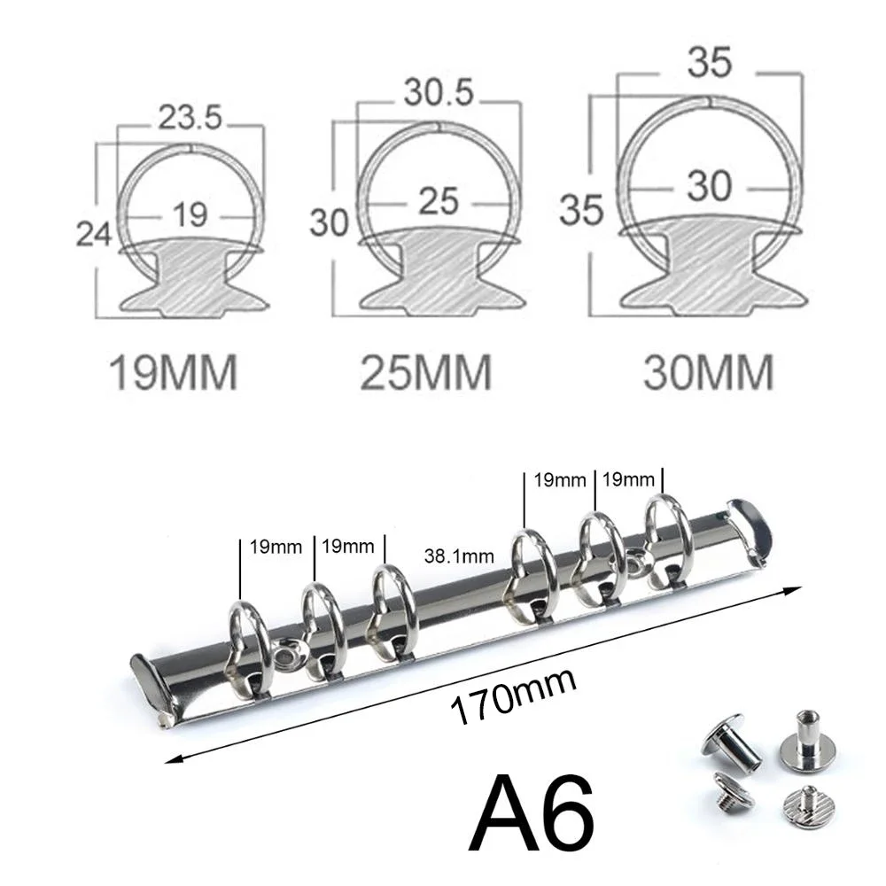 

Moterm A6 Size Metal Spiral Rings Binder Clip With 2 Pairs of Screw For Diary Notebook Binder Clip File Folder