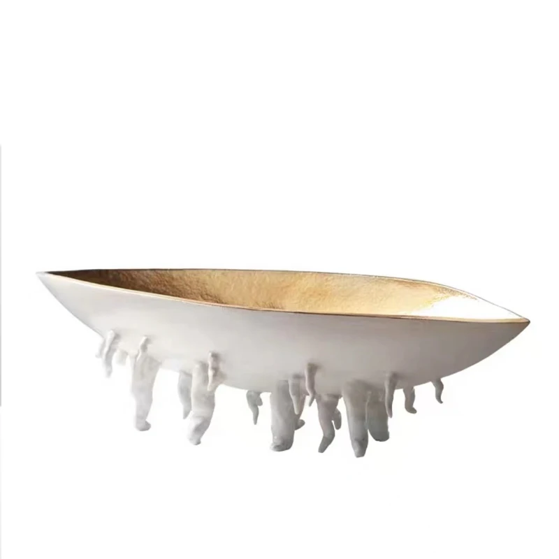 

Platinum ceramic indoor desktop tray decoration home restaurant showroom hotel model room ornament