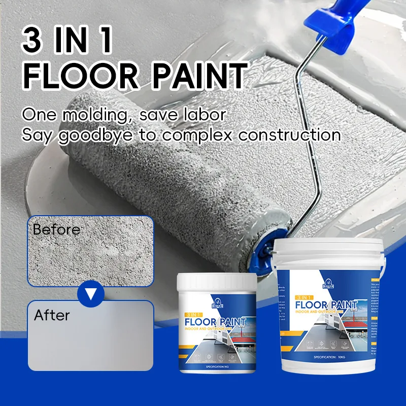 Picture 3: Household 3 In 1 Epoxy Floor Paint Water Based High Solid Wear Resistant Resin Coating for Cement Floor Color Renovation