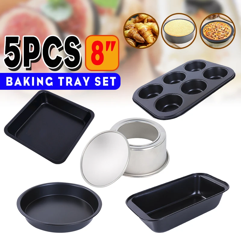 

5pcs Cake Mold Square Cake Mold Cupcake Mold Toast Mould Pizza Plate