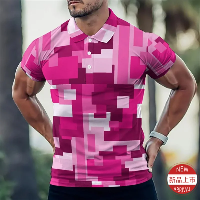 Summer New 3D Camouflage Patterns Printing Polo Shirt Vintage Camo Styles Graphic Polos Fashion Streetwear Polo Shirts Mens Polo