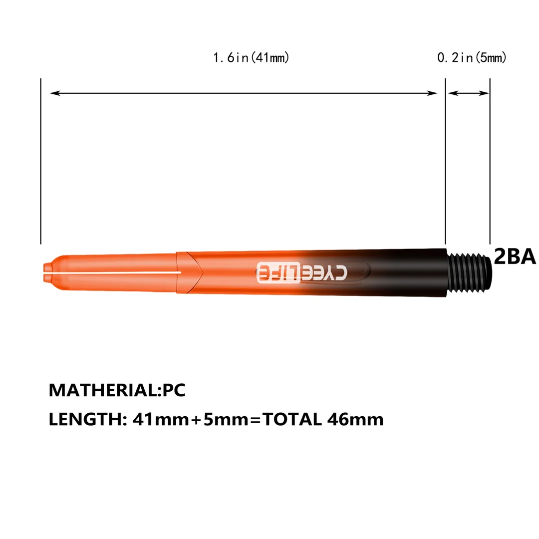 CyeeLife 30pcs 41mm Plastic Darts Shafts 4.5mm Screw Thread Transparent Dart Stems With Stainless Steel O Ring