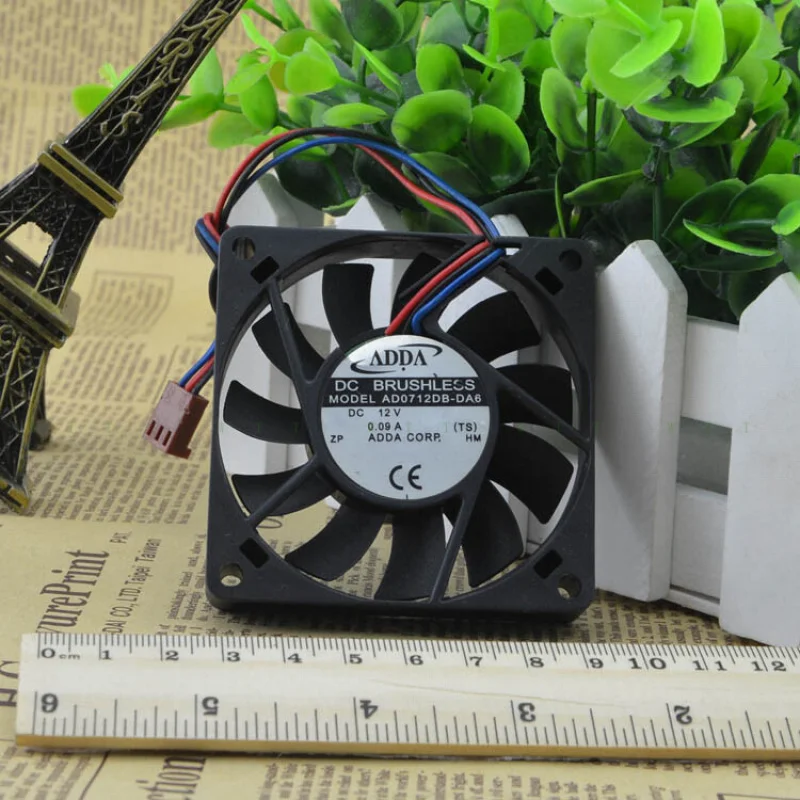 

H 1 pcs ADDA AD0712DB-DA6 DC12V 0.09A 7cm 7015 3-wire cooling fan
