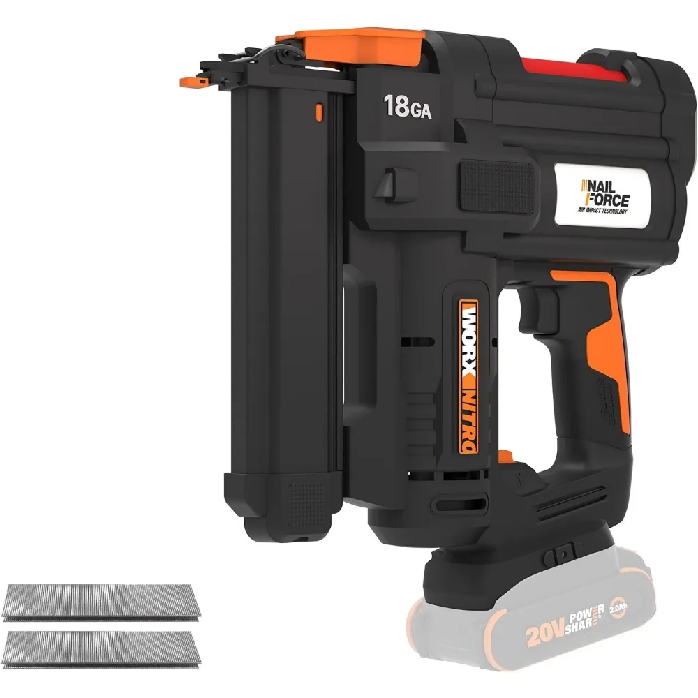 

Worx Nitro 20V Cordless 18-Gauge Narrow Crown Stapler, Cordless Staple Gun Fires Up to 80 Staples/Min, Battery Powered Staple Gu