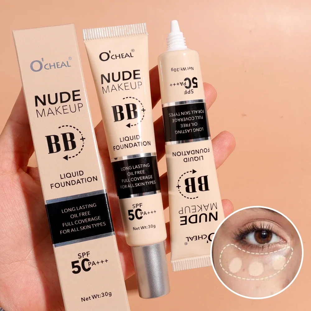 Gesicht BB Creme dauerhafte flüssige Grundierung vollständige Abdeckung Augenringe Make-up wasserdichte Basis aufhellen Foundation Concealer Kosmetik