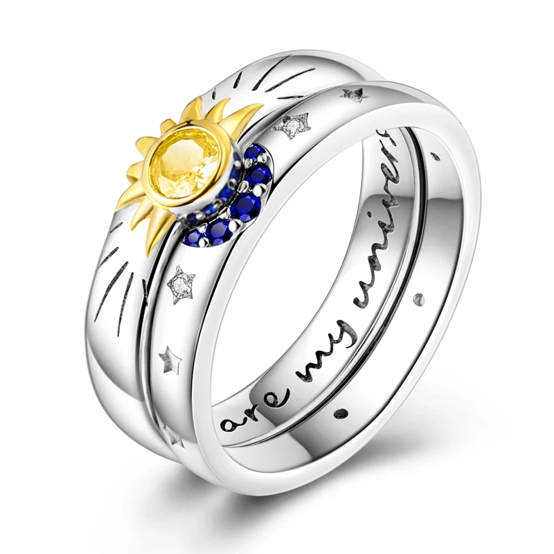 Original 925 Sterling Silver Rings Star River Cosmic Combo Zircon Rings For Women Girls Jewelry Birthday Anniversary Gifts