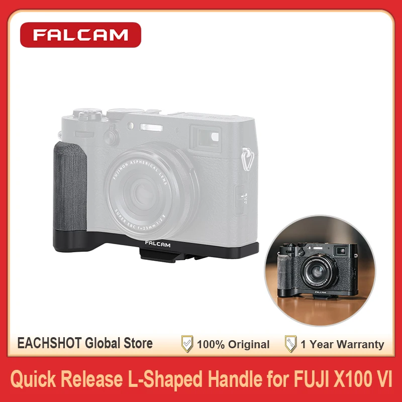 FALCAM クイックリリース L字型ハンドルグリップ クラシック ブラック プレートベース カメラアクセサリー FUJIFILM X100 VI用