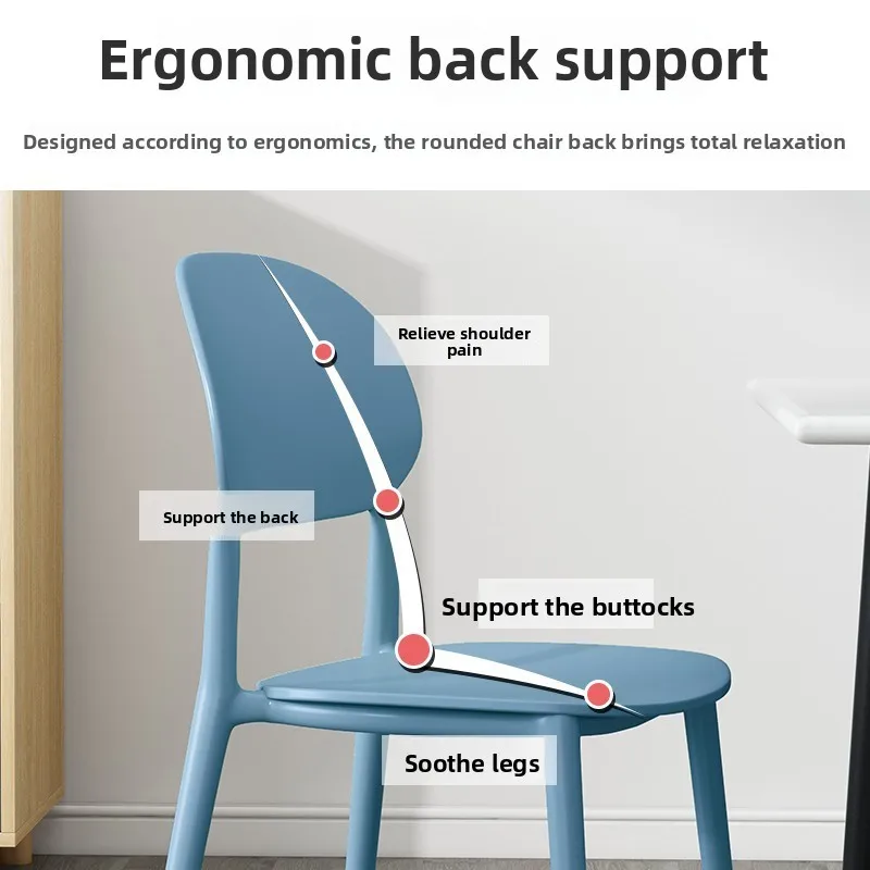 

Dining Chair Simple Household Back Chair Thickened Desk Chair Nordic Dining Table Chair Round Table Leisure Chair Conference