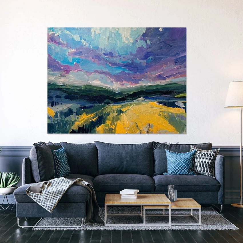 جدار ديكور فني للمطاعم، عمل فني لغرفة النوم الحديثة، بدون إطار، صورة تجريدية من الأكريليك، لوحات زيتية من قماش الكتان