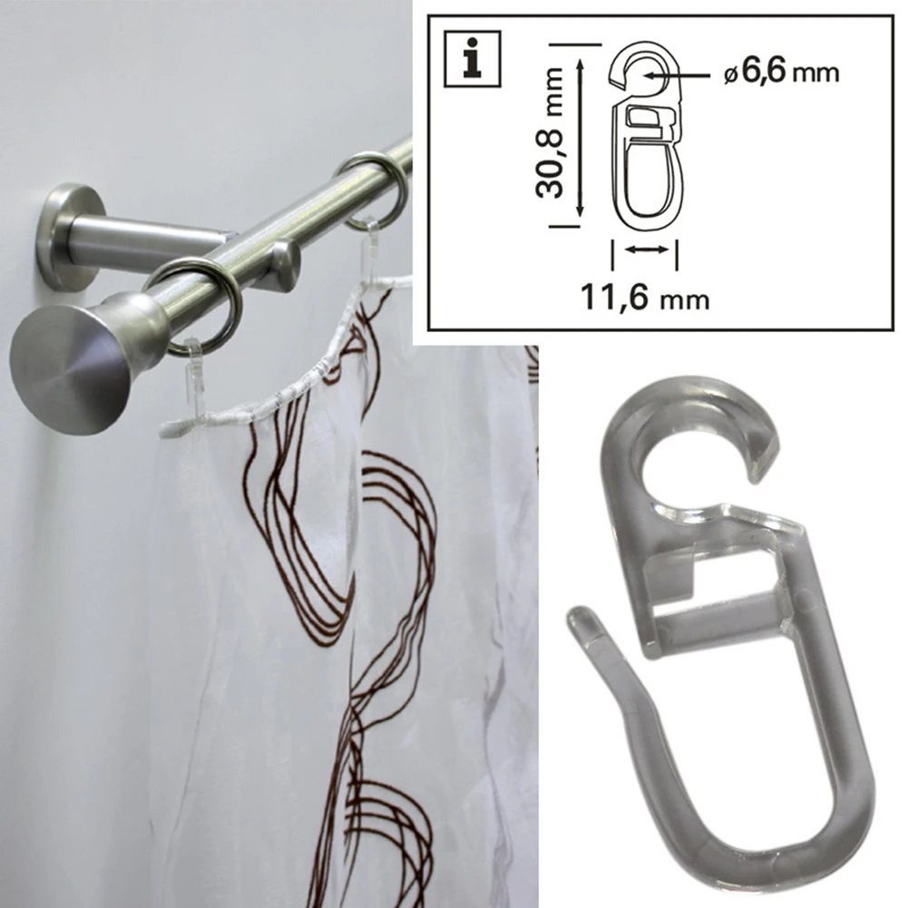 3000pcs White Hanging Curtain Hooks Household Plastic Window Hanger Curtain Hanger Shower Door Curtain Hooks Holder