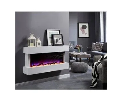 33 Inch 3-Side Small Decorative Freestanding Insert Home Electric Fireplaces With LED Flat Tempered Fireplace