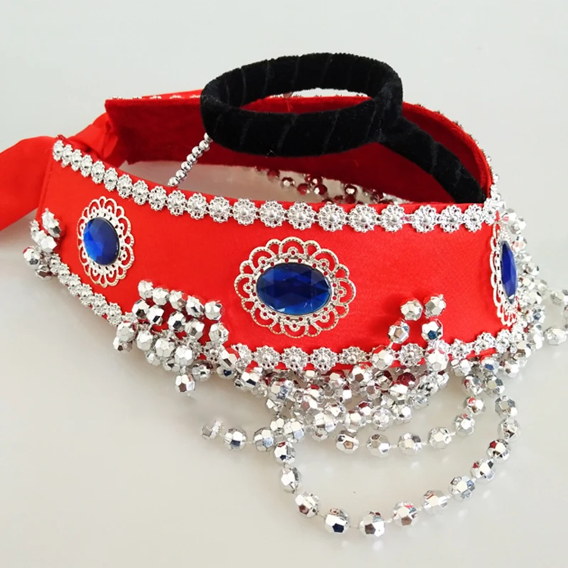 Chiński mongolski kostium taneczny nakrycie głowy kobiety mężczyźni występ taneczny na scenie nakrycia głowy kapelusz etniczna miska taniec akcesoria do włosów dla dzieci