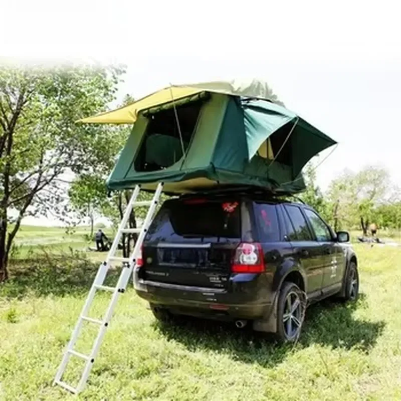 Camping Car Soft Rooftop Tent 2 Men Roof Top Tent Soft Shell Oxford Fabric Four-Season Waterproof Telescopic Ladder