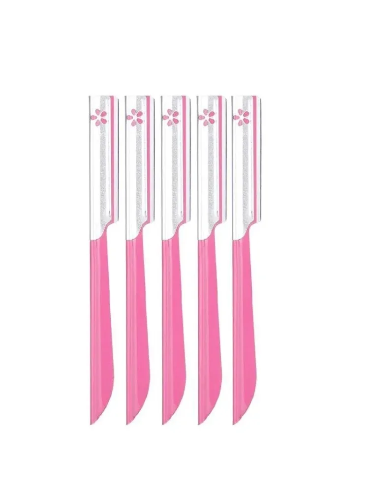 5-teiliges Augenbrauen-Epilierer-Set für Frauen Make-up Schönheit Augenbrauen Haarentfernung Styling-Werkzeug Stahlklinge Gesichtsrasierer Trimmer