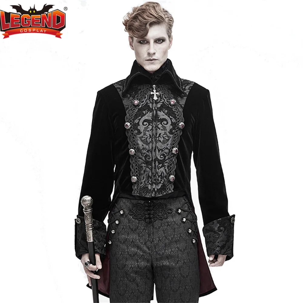 

Medieval Steampunk Costume Men Gothic Victorian Vintage Jacket Tailcoat Frock Coat Renaissance Trench Coat Prince Noble Costume