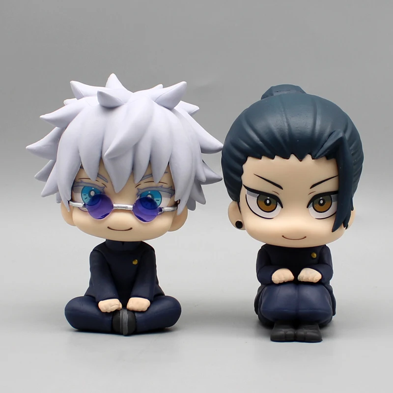 10cm Anime Satoru Gojo Action Figure Geto Suguru Jujutsu Kaisen Q-version Figures Dolls PVC Model Collection Figure Toys Gift