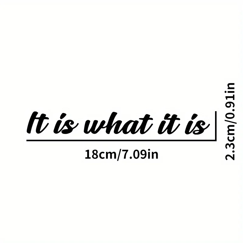 1 Stück „Es ist, was es ist“ holografischer Autoaufkleber, motivierender Slogan-Design-Aufkleber, einzigartiges Auto-Haltungszubehör