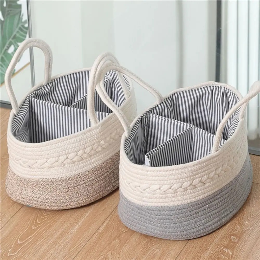 

Multifunctional Baby Diaper Storage Basket Travel Out Cotton Rope Diaper Bag Nursery Storage Bin Mommy Bag Tote Bag Outdoor