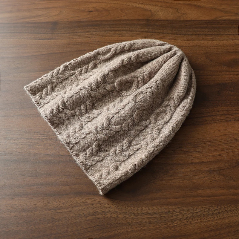 النساء 100% الكشمير الخالص كابل قبعة متماسكة شتاء دافئ لينة أنيق تنوعا محكم معقدة الطقس البارد التبعي #3